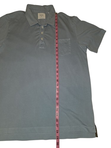Billy Reid Herren Gr. XL Blau Baumwolle Single Pocket Kurzarm Poloshirt - Bild 3 von 4