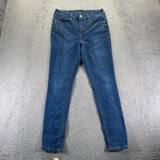 Seven7 Tummyless Jeans Womens 10 Blue Cotton Denim Skinny Faded Stretch Workwear