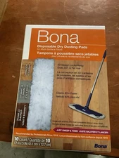 Bona 10 Pack Disposable Dry Dusting Pads MultiSurface Floors Hardwoods Refill
