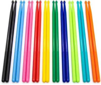 16'' 5A Nylon Resin Drum Stick 10 Pairs Durable Practice Performance Random Color
