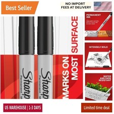 SHARPIE 37161PP Permanent Markers, Ultra Fine Point, Black, 2 Count