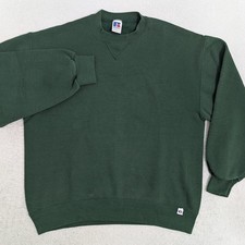 Vintage 90s Russell Athletic Crewneck Sweatshirt Made In USA Large Forest Green
