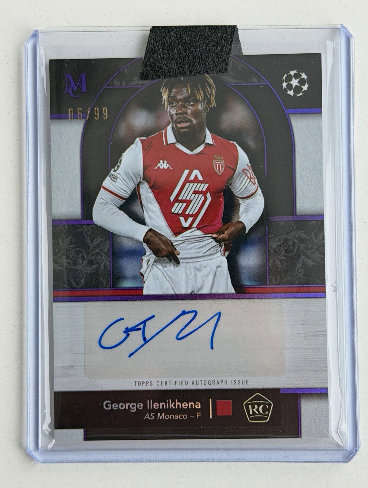 2025-2026 Topps Museum George Ilenikhena RC Rookie Auto Amethyst /99 Monaco view 1