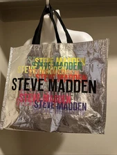 Steve Madden Silver Logo Eco Reusable Shopping Tote Bag