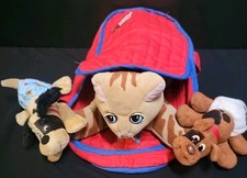 Pound Puppies 4 Piece Lot 2 Pups Large Kitty,  Case Vintage 1980s / 2023 Plush