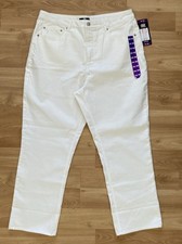 Frye High-Rise Crop Jeans unCuffed Ivory Denim Women's Size 14/32