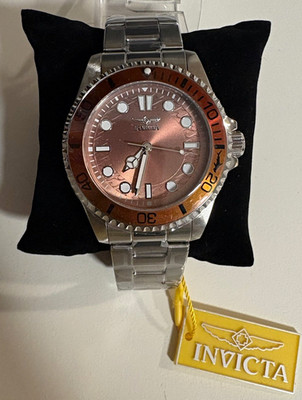 Invicta Pro Diver Men's Quartz 200m Brown Dial Silver SS Bracelet Watch
