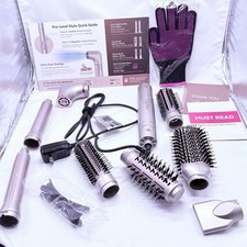 8-In-1 Professional Hot Air Multi Styler Hair Dryer Brush wCase Fast Drying Gold