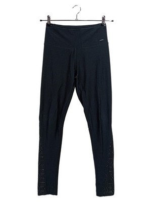 MONDETTA Damen Leggings Gr. 34 Schwarz Sportlich mit Lochmuster