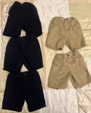 Toddler Boy Size 4T Khaki Shorts, Adjustable, Front Clasp, Pockets LOT OF 5 NICE