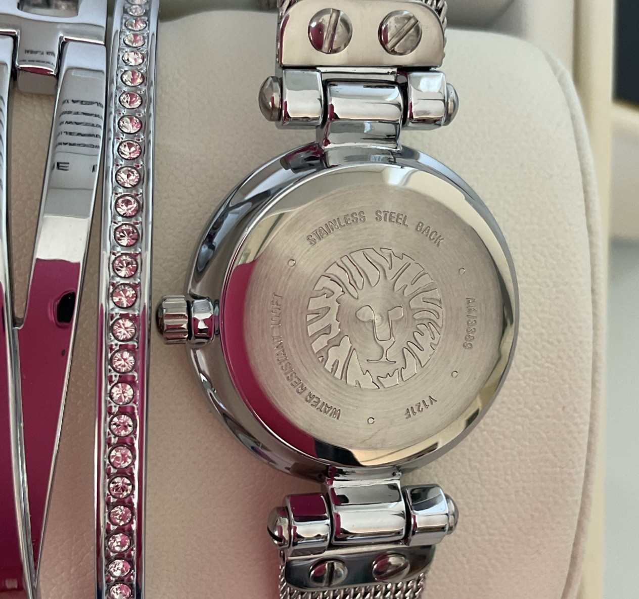 Anne Klein Women’s Crystal ST Bracelet Watch 4 Piece Set NEW