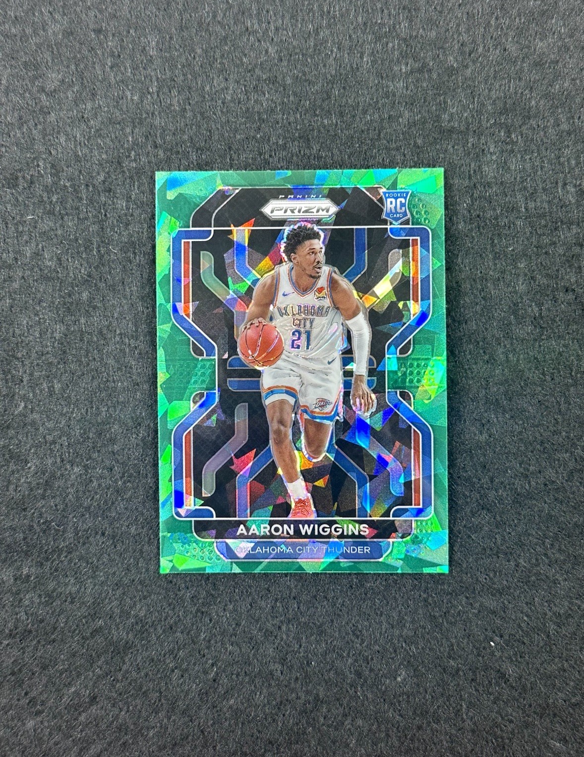 2021-22 Panini Prizm Aaron Wiggins Green Ice Prizm Rookie SP RC #286 Thunder