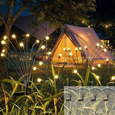 Solar Gartenleuchten Firefly LED Warmweiß Außen Deko Wasserdicht 4er Set