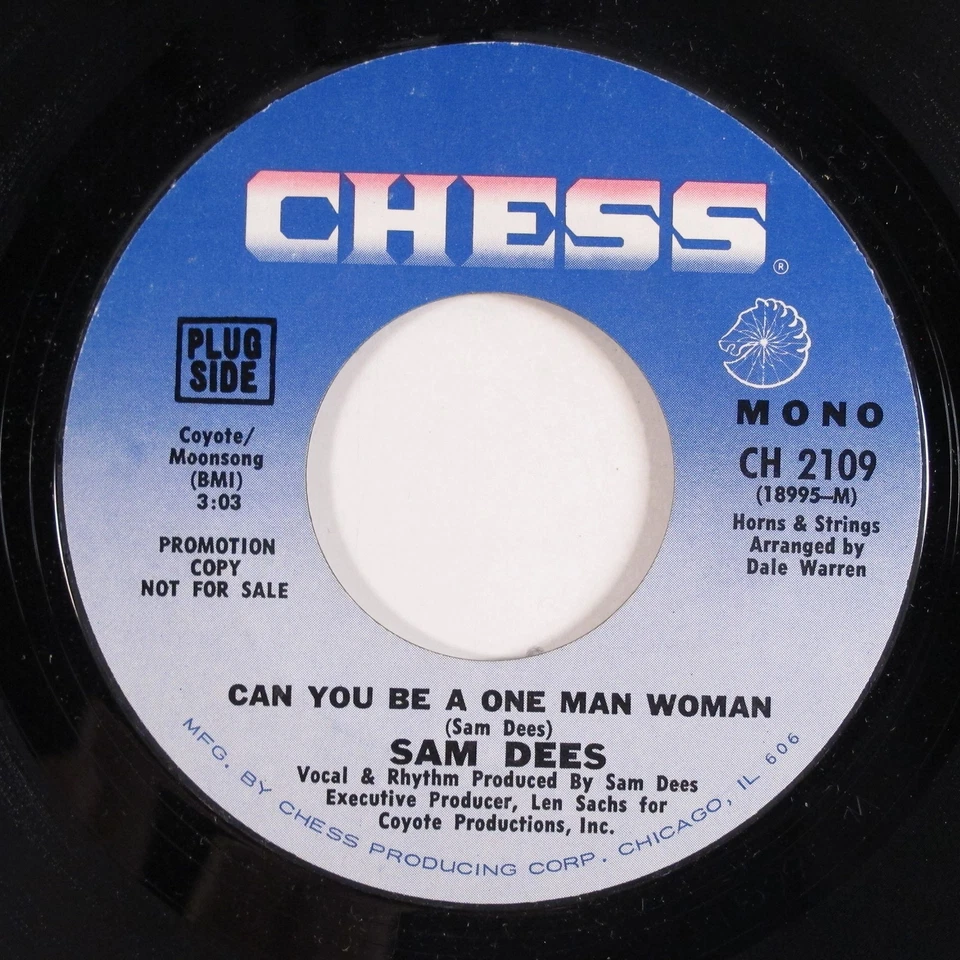 Crossover Soul 45 SAM DEES Put You Back In Your Place CHESS VG++ promo HEAR d - Image 2 of 2