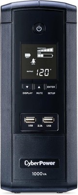 BRG1000AVRLCD Intelligent LCD UPS System 1000VA/600W 10 Outlets AVR Mini-Tower