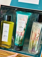 NEW AMOUR LA FLEUR BATH BODY WORKS FINE FRAGRANCE 3 PC BOXED GIFT SET FULL SIZE