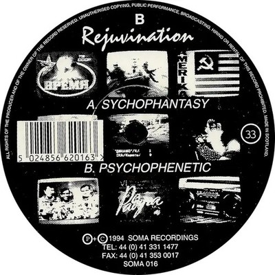 Rejuvination Sychophantasy Vinyl Single 12inch Soma Quality Recordings