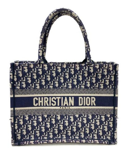 Christian Dior Book Tote Navy Women's Used 16cm Width From Japan