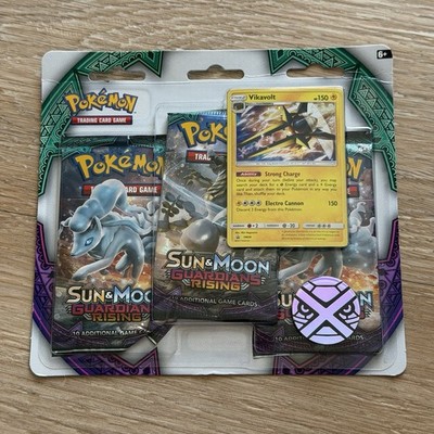 Pokemon Sun & Moon Guardians Rising 3x Blister Booster Packs - Vikavolt Promo
