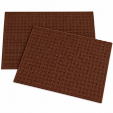 2 Pack Brown Dish Drying Mat 20 x 15 Absorbent Kitchen Counter Dry Pad Set