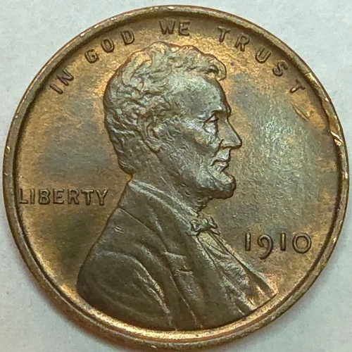 1910-P Lincoln Wheat Cent- AU  (Lot#19)