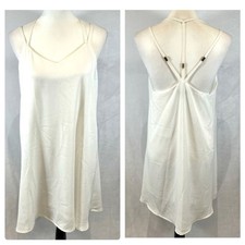 Very J white strappy vneck shift dress size small