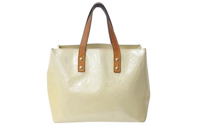 LOUIS VUITTON Monogram Vernis Leder Reed PM Handtasche Gelbgold Elegant