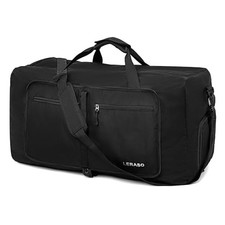 65L Foldable Duffle Bag with Shoe Compartment - Large Travel Duffel Bag for