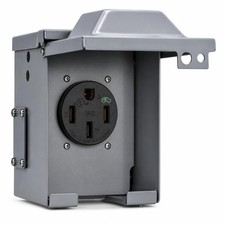 50A Power Outlet Box 14-50R EV RV 125/250V 3-Pole Outdoor NEMA 3R Lockable