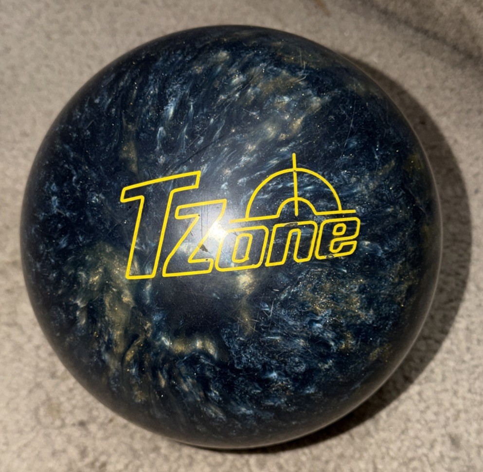 Brunswick T-Zone Blue Black White Glo Bowling Ball 9.8 IB *Free-Ship*
