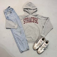 Port-company Men's Grey and Blue Hoodie