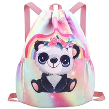 Drawstring Backpack for Kids - Girls Dance BagSport Gym Beach Swim Travel Day...