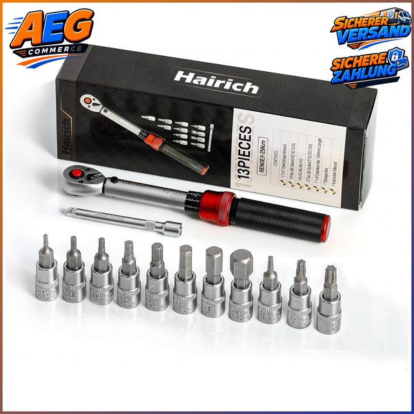 DrehmomentschlüSsel 1/4 Zoll 1-25Nm Fahrradwerkzeug Set FüR Fahrrad Reparatur-image