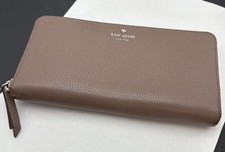 Kate Spade Light Brown Large Continental Wallet Full Zip Around NEW