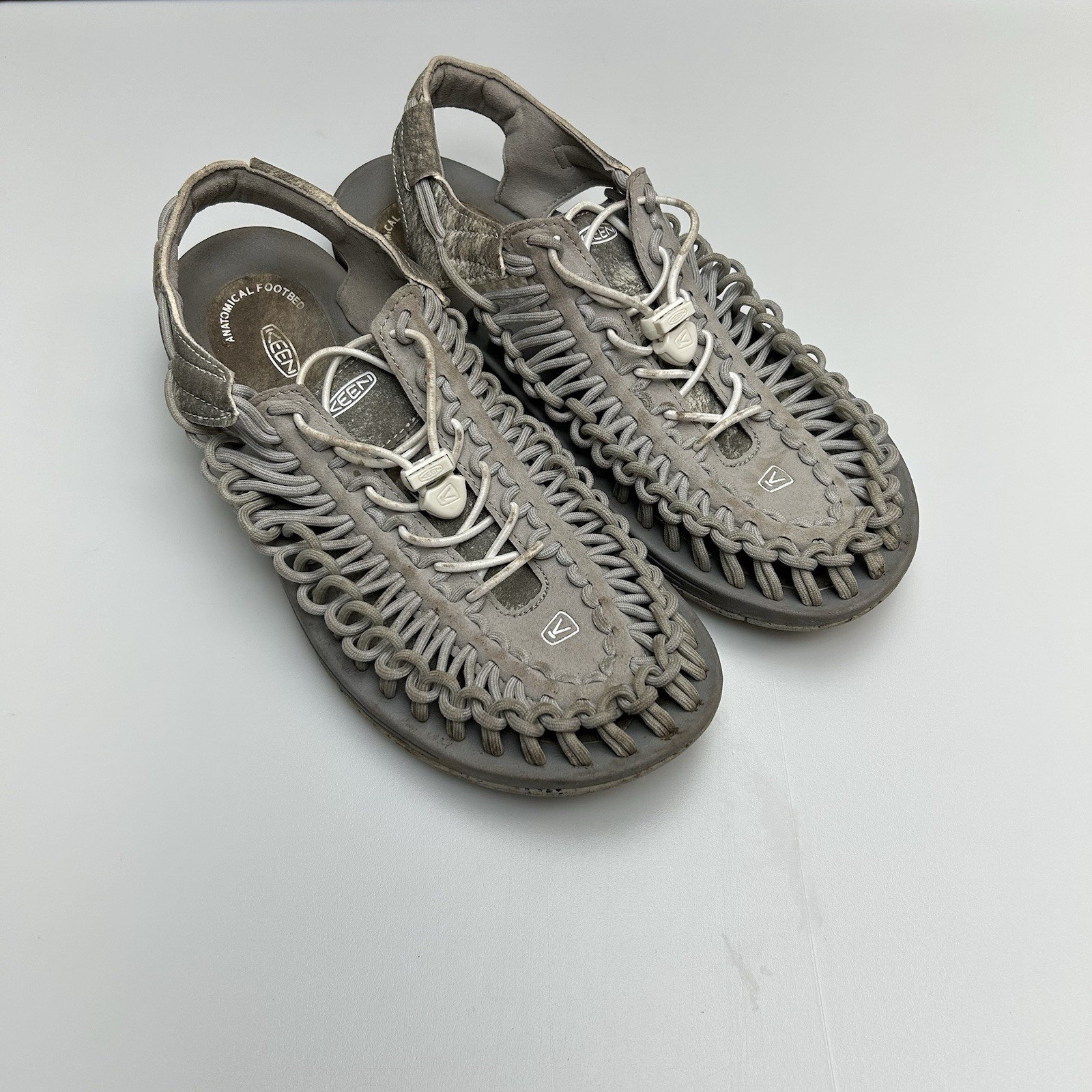 Sandali uomo KEEN UNEEK paracord intrecciati corda grigio scamosciato taglia 10. 011017