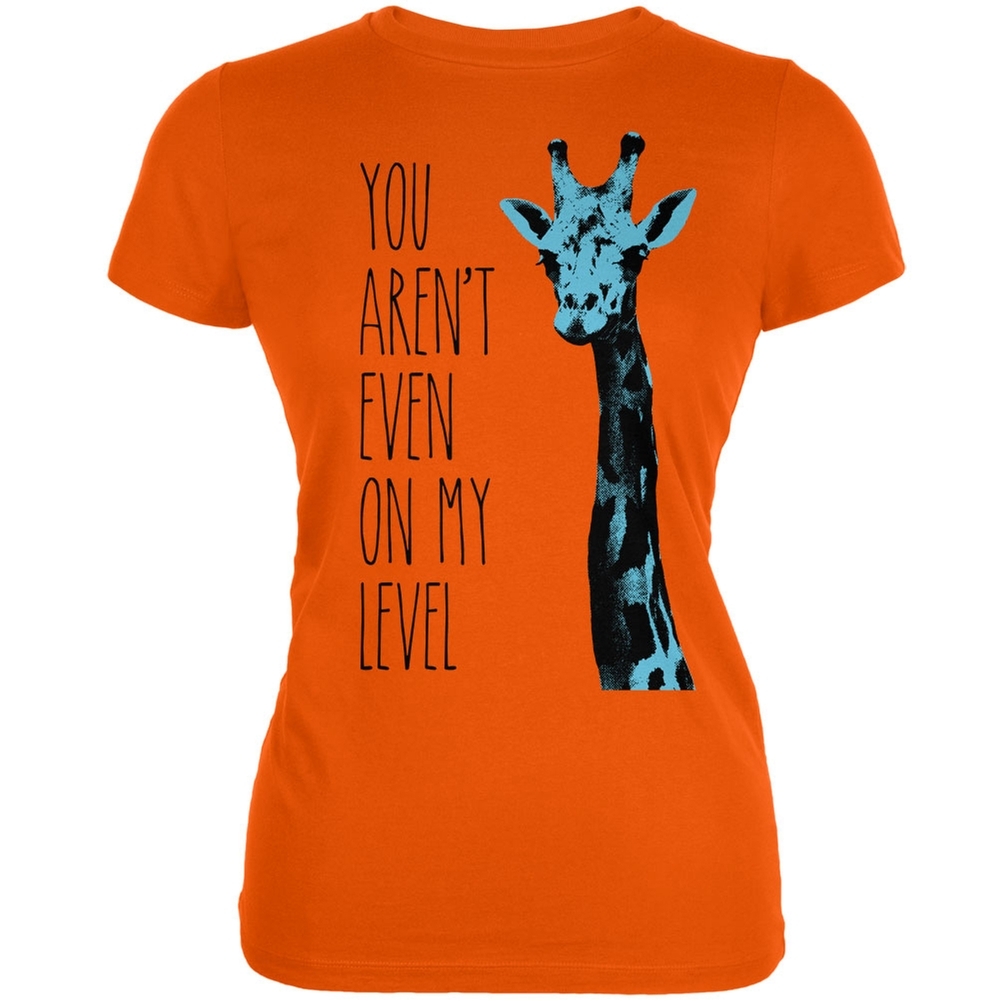 Giraffe On My Level Pop Art Orange Juniors Soft T-Shirt