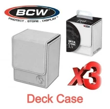 X3 High Quality BCW Deck WHITE Case LX 80 Gaming Cards Storage/Transport Holder