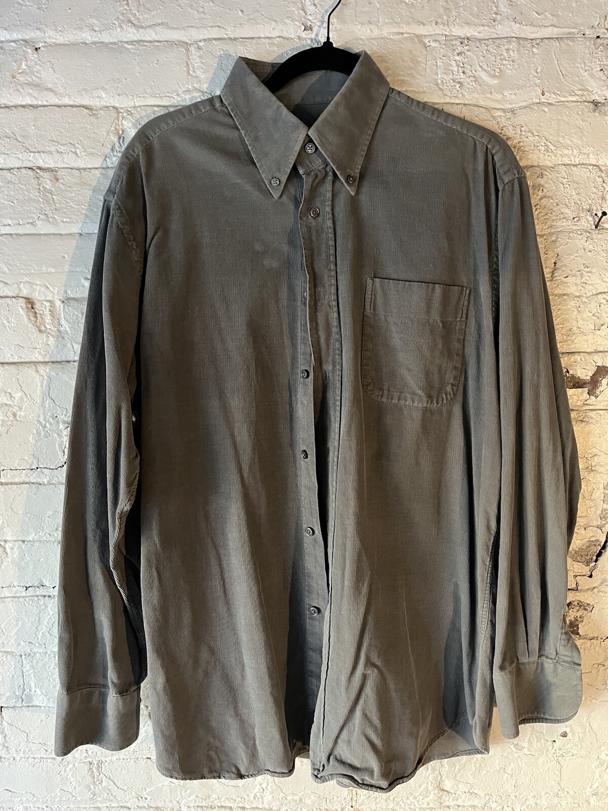 Camicia Yves Saint Laurent in velluto a coste grigia vintage anni 80 90 grande