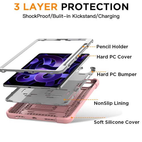 Für iPad Air 5./4. Gen 10,9 Zoll Hülle Robust Stoßfest Robust Ständer Cover - Bild 24 von 30