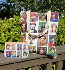 Mexican Artist Modern Tote Bag with Matching Accessory Bag Beautiful Set
