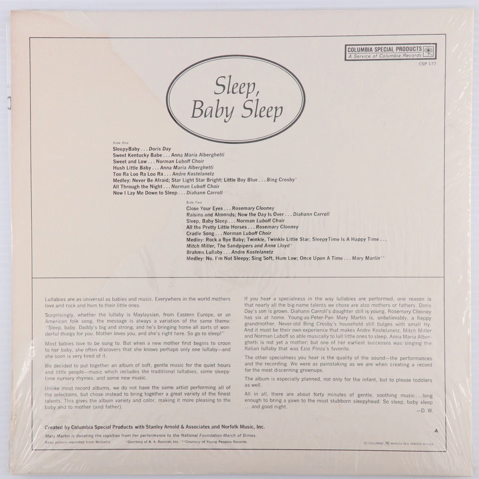 Sleep, Baby Sleep - Nursery Rhymes, PET Milk 1965 12" LP Vinyl Record CSP 177 - Image 2 of 4