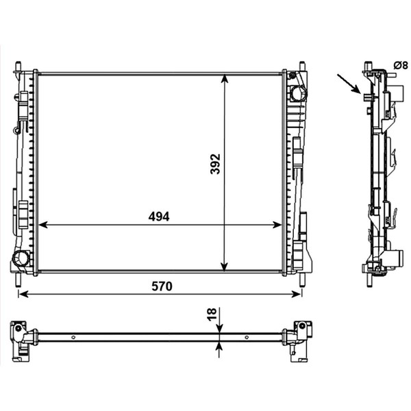 KüHler WasserküHler MotorküHler Passend FüR Renault Twingo II CN0 1.2 16V-image