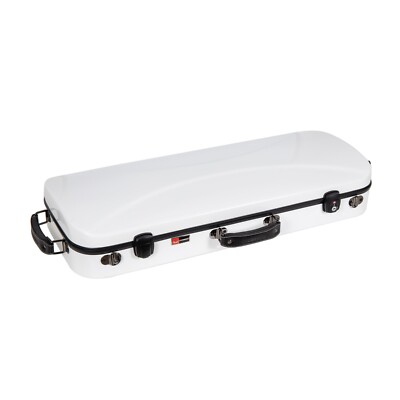 Crossrock Fiberglass Double Violin Case - Two 4/4 Violin, Backpack, White Case