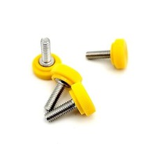 M4 Knurled Thumb Screw Bolts Multiple lengths Yellow Clamping Knob Stainless 4mm