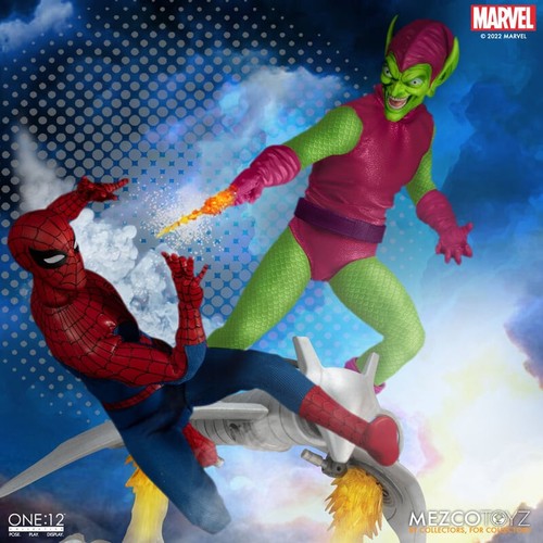 MEZCO One:12 Marvel Green Goblin Deluxe Glider Ghost Pumpkin Frog Bombs 5 Heads - Picture 11 of 13