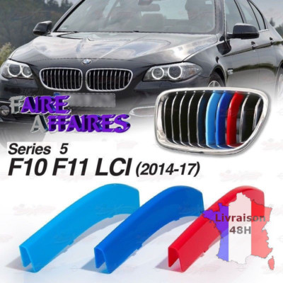 3 Clip Streifen Kühlergrill BMW M Motorsport Performance F10 F11 LCI 528I 530I