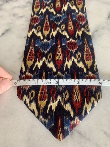 Structure 100% Italian Silk Multicolor Geometric Brocade Tie - Picture 5 of 6