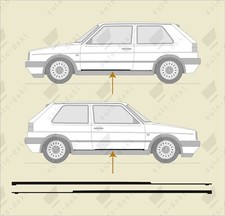 Fits VW Mk2 Golf GTI G60 - 3dr Big Bumper Sill Trim Decals - Vinyl Sticker *NEW*