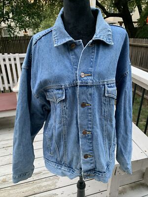 VINTAGE STRUCTURE JEANSWEAR DENIM JACKET 80S VTG Size LARGE