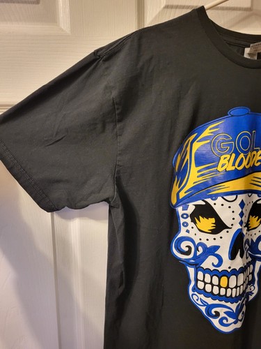 Golden States Warriors Gold Blooded Sugar Skull Mens Black Large T-Shirt - Picture 8 of 11
